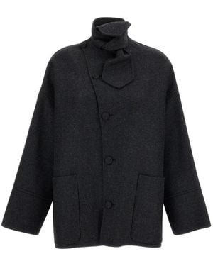 Plan C Mélange Wolljacke - Schwarz