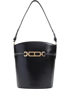 Tom Ford Medium Leather Bucket Handbag - Black