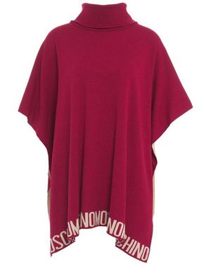 Moschino Poncho maglia rosso aw24