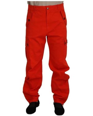 Dolce & Gabbana Rote cargo baumwollhose für männer