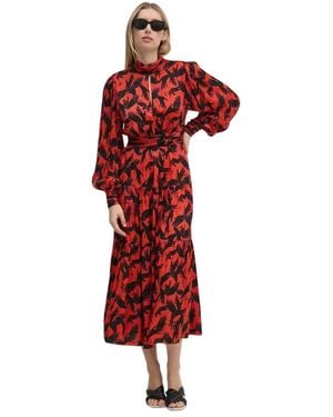 Diane von Furstenberg Mehrstufiges Bedrucktes Midikleid - Rot