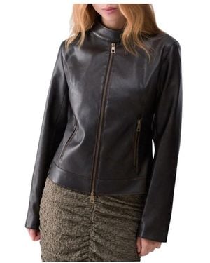 Liu Jo Jassen ,Bruin ,Leer Tess Jacket - Zwart