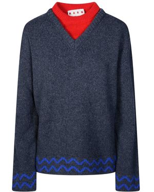 Marni Round-Neck Knitwear - Blue