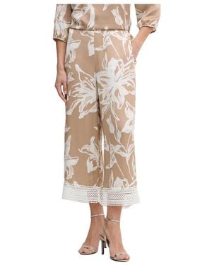Joseph Ribkoff Broeken ,Polyester Floral Cropped Wide-Leg Broeken - Naturel