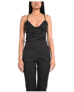Patrizia Pepe Tops ,Zwart ,Katoen Mouwloze Tops