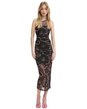 Moschino Ruched Fitted Maxi Jurk - Zwart