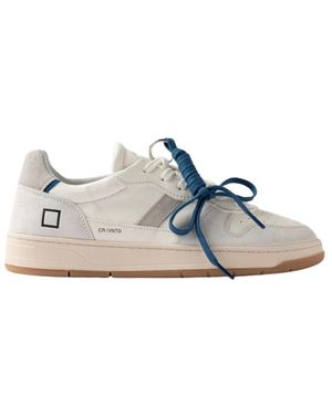 Date Schoenen ,Wit ,Katoen Court 2.0 Vintage - Blauw