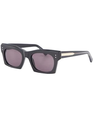Retrosuperfuture Schwarze Edku Sonnenbrille Mit Winkel-Silhouette - Mettallic