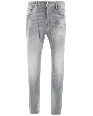 DSquared² Jeans ,Grijs ,Leer Slim-Fit Jeans