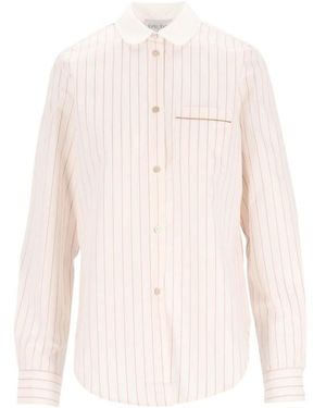 forte_forte Lange Mouwen Gestreept Shirt - Roze