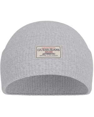 Guess Graue Patch Beanie Mütze