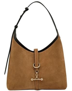 Strathberry Kite Hobo Wildleder Umhängetasche - Braun