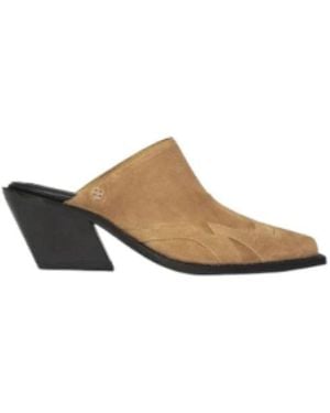 Anine Bing Heeled Mules - Brown
