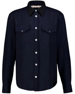 Marni Overhemden ,Blauw ,Casual Shirts