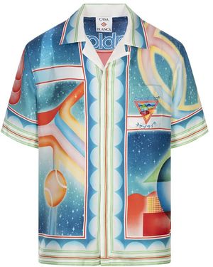 CASABLANCA Short Sleeve Shirts - Blauw
