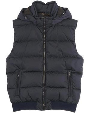 Moorer Jassen ,Blauw ,Wol Atan-Amc Hooded Padded Gilet