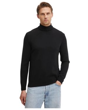 Benetton Rollkragenpullover Aus 100% Schurwolle - Schwarz