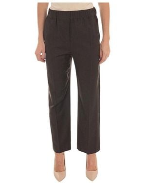Weekend by Maxmara Broeken ,Bruin ,Wol Wkdhateley Flanellen Broek - Grijs