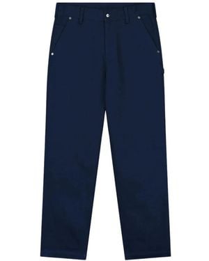 OLAF HUSSEIN Straight Trousers - Blue