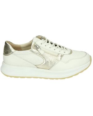Sioux Schoenen ,Wit ,Leer Sportieve Lage Damesschoenen Wit Patroon