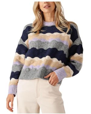 Suncoo Truien & Vesten ,Veelkleurig ,Wol Panayo Ronde Hals Gebreide Trui - Blauw