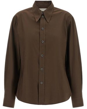 Lemaire Overhemden ,Bruin ,Katoen Pointed Collar Shirt