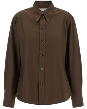 Lemaire Overhemden ,Bruin ,Katoen Pointed Collar Shirt