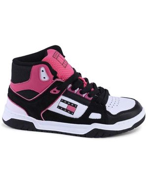 Tommy Hilfiger Schwarze Leder Hightop Freizeitschuhe - Blau
