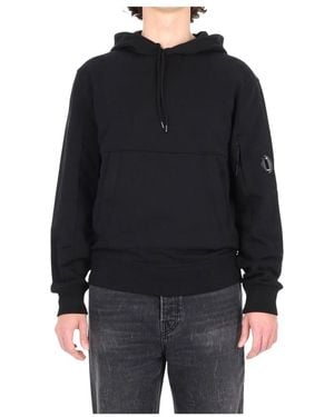 C.P. Company Hoodies & Sweatvesten ,Zwart ,Katoen Diagonal Raised Fleece Hoodie