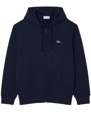 Lacoste Hoodies & Sweatvesten ,Blauw ,Katoen Fleece Full-Zip Hoodie