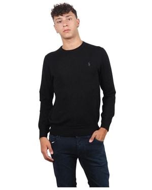 Ralph Lauren Schwarzer Leichter Woll-Polopullover