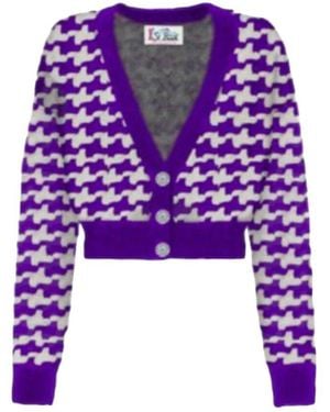 Mc2 Saint Barth Hahnentritt cardigan mit co-ord rock - Lila