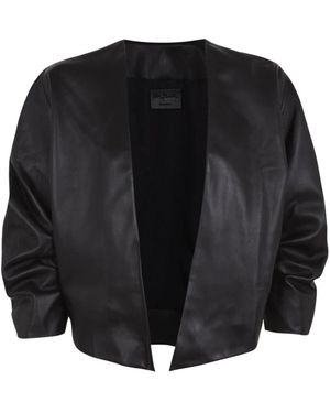 Cortana Jassen ,Zwart ,Leer Oversized Straight Jacket