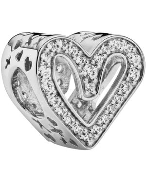 PANDORA Heart Sterling Charm Met Heldere Zirkonia - Metallic