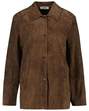 Max Mara Leren Jas - Bruin