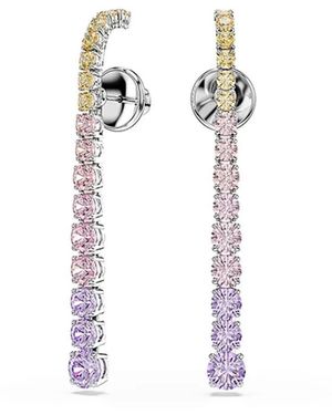 Swarovski Matrix Tennis Oorhangers - Wit