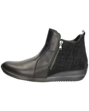 Waldläufer Schoenen ,Zwart ,Leer Himona Enkellaarsjes