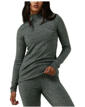 Another Label Grünes Langarmshirt Mit Kragen - Grau