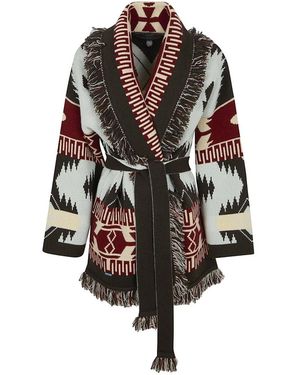 Alanui Truien & Vesten ,Veelkleurig ,Kasjmier Icon Jacquard Cardigan - Zwart
