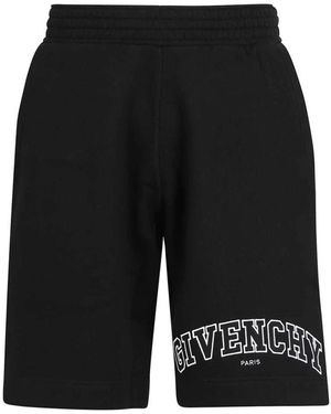 Givenchy Korte Broeken ,Zwart ,Katoen Boxy Fit Geborduurde Shorts