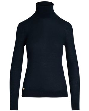 Ralph Lauren Truien & Vesten ,Blauw ,Nylon Stretch Jersey Turtleneck