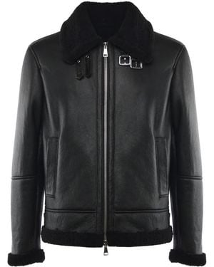 Giuliano Galiano Leather Jackets - Black