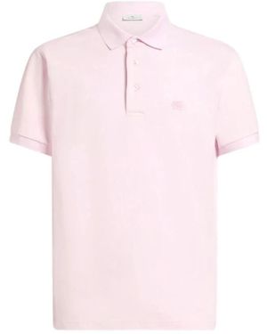 Etro Tops ,Roze ,Katoen Paisley Jacquard Poloshirt