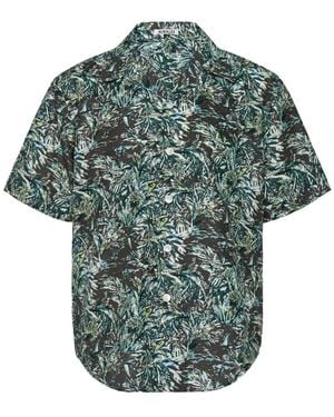 AURALEE Gedrukte Luchtige Zijden Shirt Met Halve Mouwen - Groen