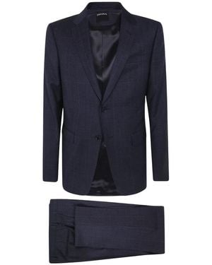 ZEGNA Single Breasted Suits - Azul