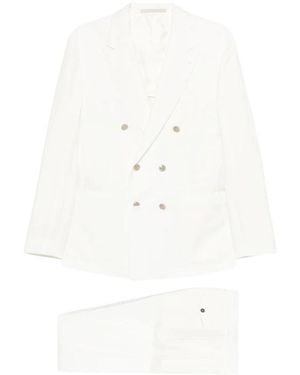Eleventy Double Breasted Suits - White