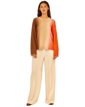 Semicouture Round-Neck Knitwear - Naranja