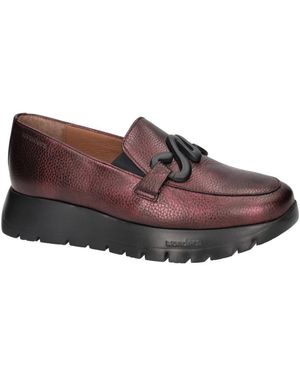 Wonders Schoenen ,Rood ,Leer A-2694 Elvin Loafers - Bruin