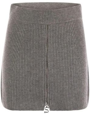 Sportmax Rokken ,Grijs ,Wol Minirok