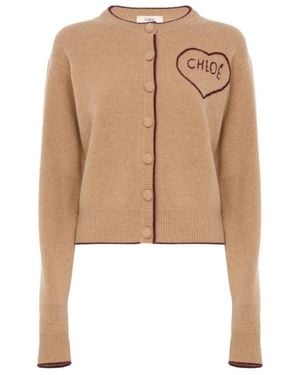 Chloé Truien & Vesten ,Bruin ,Nylon Cardigan - Naturel